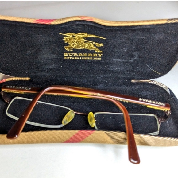 Burberry Vintage Half Rimless Eye Glasses with Case -Authentic - Picture 6 of 8